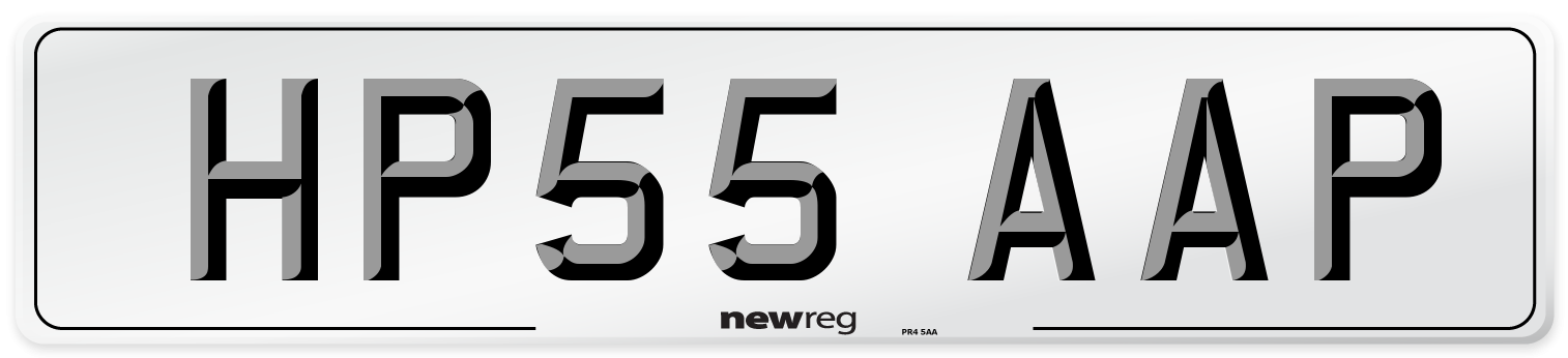 HP55 AAP Number Plate from New Reg